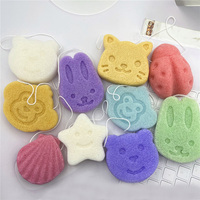 WELLFLYER FASP-059 Éponge faciale mignonne et écologique sans latex pour le démaquillage et le nettoyage, absorbante et exfoliante