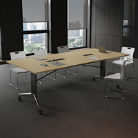 Table de formation et chaise de bureau pliables en bois massif pour salles de conférence, mobilier de bureau commercial