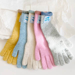 Kadınlar için toptan soğuk hava renkli kalın kış eldiven dokunmatik uzun örgü eldivenler kadın için - Product Image 1
