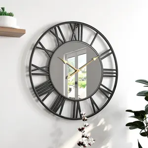Large Size 40 50cm Modern Iron Skeleton Wall Clock with Quartz Movement Digital Digits Design for Home or Hotel Wall Decor