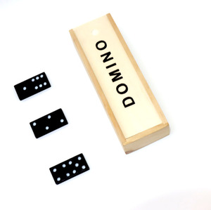 Juego de Dominó de 28 Fichas con Números Clásicos, Mesa de Billar Interior, Dominó Negro Personalizable de Alta Calidad con Caja de Almacenamiento de Madera - Product Image 3