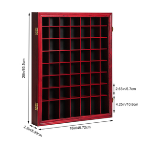 56 khe cắm gỗ gụ Shot Glass chủ treo tường với có thể khóa cửa lưu trữ trường hợp cho nhiều shot Kính - Product Image 3