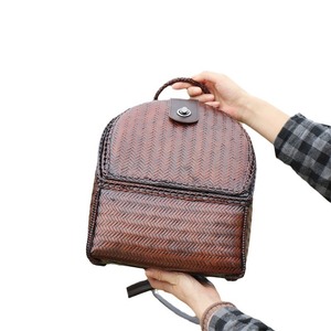 Bamboo Woven Backpack Handmade Retro Style Women's Bag Zhejiang Origin First Class Quality - Product Image 5