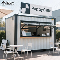 Maison modulaire mobile de conteneur d'expédition d'acier ondulé de ventes d'usine préfabriquée pour l'usage de café d'entrée de gamme