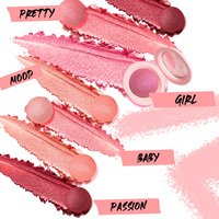 Paillettes étanches à l'eau crème compacte pour les joues poudre fard à joues miroir longue durée soyeux hydratant finition pailletée poudre cuite fard à paupières