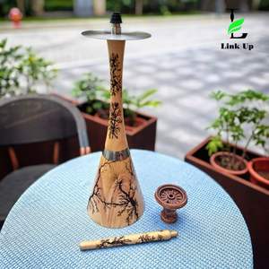 Elegante Cachimba de Madera con Diseño de Rayo, con Base de Vidrio, Luz LED, Regalo, para Fiestas, Tiendas de Cachimbas, Bares, Restaurantes, Cafeterías, para Fumar Shisha - Product Image 3