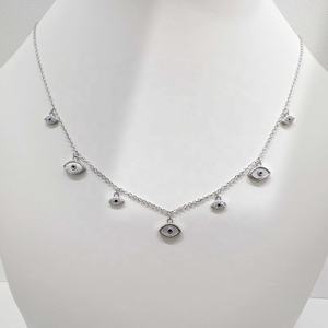 Collar delicado de plata de ley 925 con circonitas multicolor, joyería fina para mujer, collares de cuentas personalizados para el verano. - Product Image 5