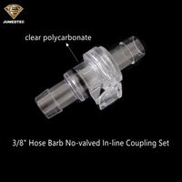 Raccord rapide en ligne à surface lisse pour tube en plastique de 3/8 po, basse pression, en polycarbonate de qualité médicale