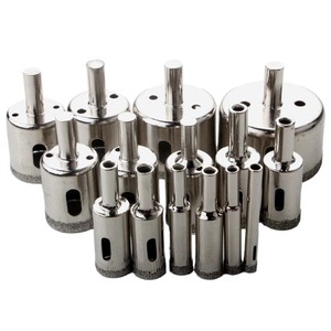 Diamond Glass Hole Saw Set 10pc Metric Carbide Tipped For Tile Drilling With Built In Arbor - Product Image 1