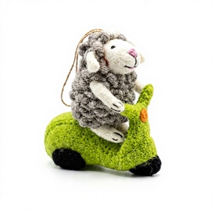 Handmade Eco-Friendly Traditional Felt Sheep Ornament Custom Size Cartoon Animal Decor Indoor Christmas Decoration Green <b>Wrap</b> - Product Image 3