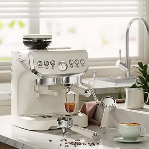 家用卡布奇诺咖啡机电动自动意大利豆荚浓缩咖啡机带研磨机