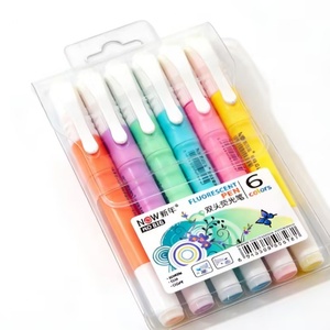 Marcadores Resaltadores Versátiles de 6 Colores con Punta Biselada y Redonda para la Escuela y Oficina - Product Image 2
