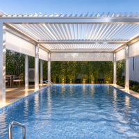 Systèmes de toiture d'auvent extérieur en aluminium, pergola avec toit à lamelles métalliques