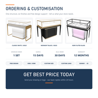 Comptoir de présentation de bijoux de luxe sur mesure - Vitrine en verre trempé pour boutique de détail et shopping de luxe