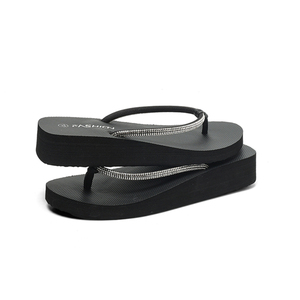 Sandalias de Mujer Beige con Rejilla de Diamantes EVA y PU Negro, Punta Abierta, Antideslizantes, Suela EVA, para Verano y Exteriores - Product Image 3