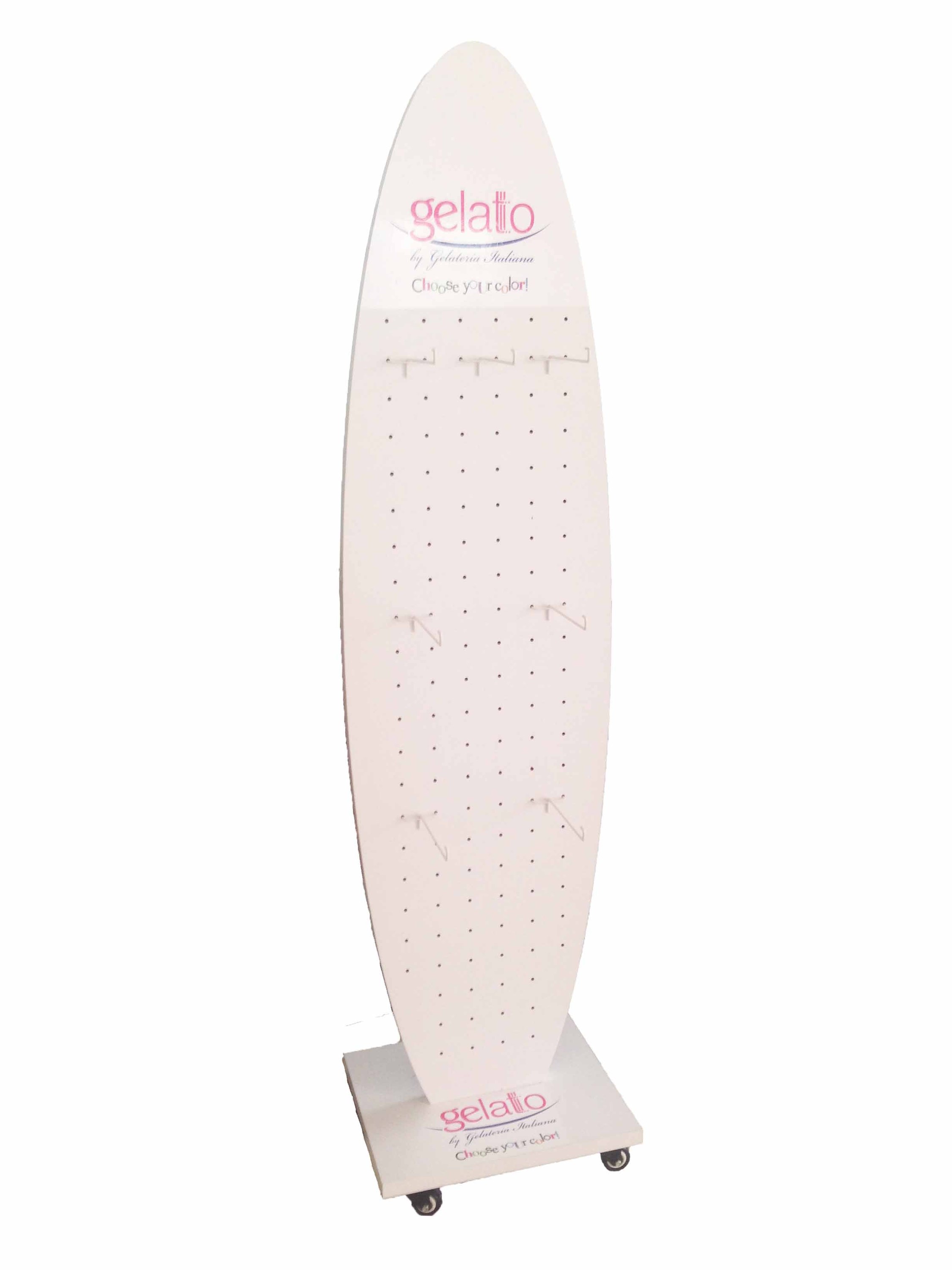 Apache Modern Wooden Slipper & -flop Display Stand with Caster Advertising Shoes Shelf for Retail Shops — view 2