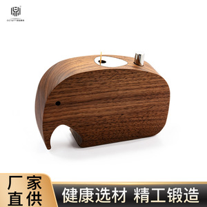 Wooden <b>Elephant</b> Toothpick Holder Solid Wood Handmade Desktop <b>Decoration</b> - Product Image 4
