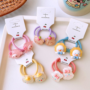 2 jolis élastiques à cheveux pour enfants, petits animaux de dessin animé, doux, haute élasticité, en nylon, accessoires pour cheveux mignons, marque <span class=keywords><strong>MIYU</strong></span>, 3 cm - Product Image 3