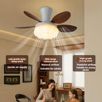 Ventilateur de plafond en noyer de 32 pouces avec lampe LED, télécommande, moderne, européen, 6 vitesses, moteur CC 220V, salon, 5 pales, dimmable