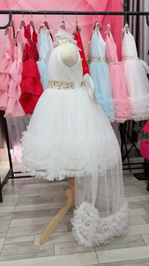 เดรสปาร์ตี้ยาวถึงเข่าหรูหราสำหรับเด็กผู้หญิงเดรสเจ้าหญิงปักเลื่อมระดับไฮเอนด์พร้อมคล้องคอ - Product Image 3