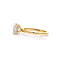 Bague de fiançailles Paston personnalisée en argent 925 avec moissanite taille coussin 6,5x6,5mm 1,5 carat D VVS pour femme