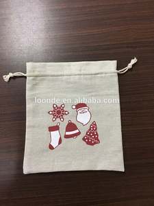 Bolsas de Cordón Biodegradables Personalizadas de 11x14 cm, Impresas con Diseño Navideño, de Yute y Lino, Serigrafía, Logotipo Económico para Regalos de Algodón y Seda - Product Image 5