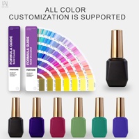 Bouteilles en verre de luxe pour gel UV, 12 ml et 15 ml, avec pinceau et couvercles dorés, personnalisables OEM/ODM avec logo et couleur, pour vernis à ongles en gel, contenants vides pour nail art