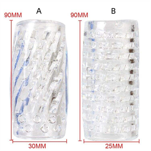 투명 남성 개인 마사지 재사용 TPE 자극기 슬리브 현실적인 질감 근육 이완을위한 친밀한 관리 섹스 토이 - Product Image 4