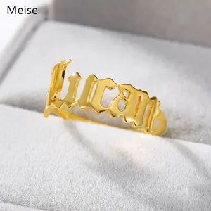 Yiwu Meise Custom Roestvrij Stee Gepersonaliseerde Namen Ring Moeder Dochter Familie Ring Gegraveerde Ring