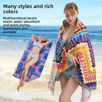 Serviette de plage imprimée de modèle personnalisé de vente chaude absorbant l'eau à séchage rapide personnalisable transfrontalier respectueux de la peau