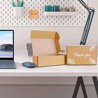 Benutzer definiertes Logo gedruckt Flat Pack Wellpappe Kraft Mailer Versand karton Gestanzter Falt karton mit Matt laminierung