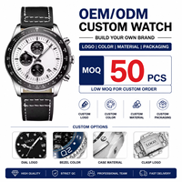 Montre à quartz chronographe pour homme Nibosi 2636 personnalisée, bracelet en cuir, plusieurs sous-cadrans, tachymètre, lunette classique élégante, montre-bracelet OEM ODM