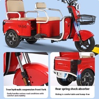 Tricycle Électrique 48V 600W Neuf en Acier, Vente Directe Usine, pour Passagers et Marchandises, Navette Double Usage pour Enfants et Personnes Âgées