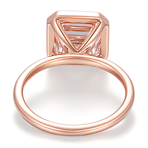 Bague en or rose 18 carats PROVENCE, bijoux fins sur mesure, diamant de laboratoire taille Asscher IGI VVS DEF 1-10 carats, unisexe, pour fiançailles et mariage - Product Image 2