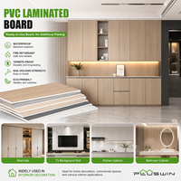 Planche en PVC laminé sur mesure, texture bois, imperméable, feuille plastique décorative pour mur intérieur