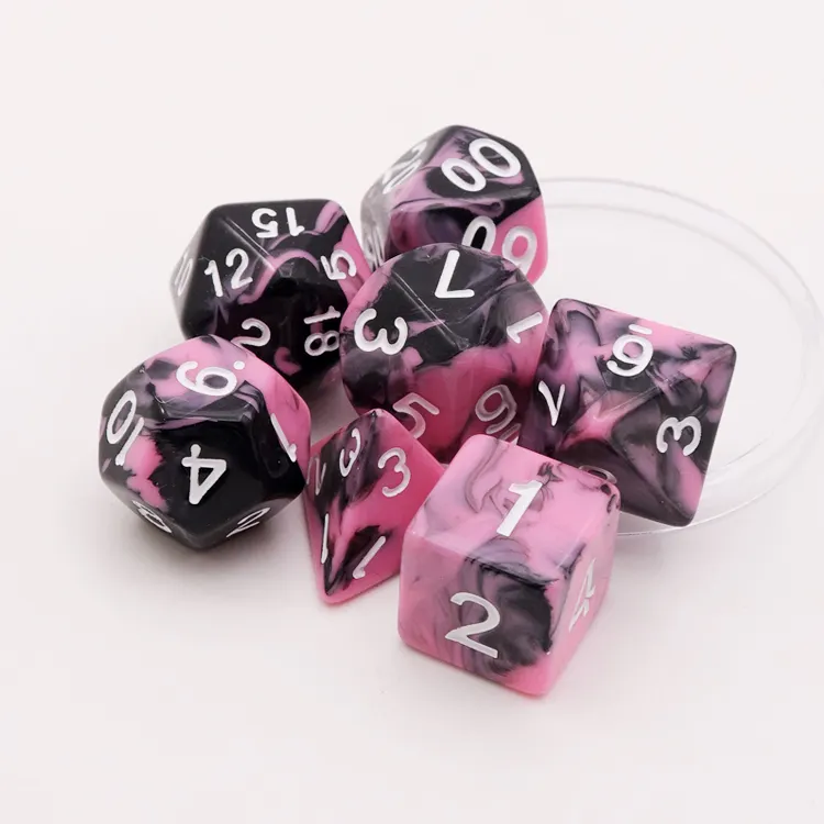 Promotional Products Cloud Dices D6 D8 D10 D20 Edge Dnd Rpg Gemstone Polyhedral Custom Difussion Resin Dice Set