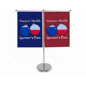 ขายตรงจากโรงงาน ธงตั้งโต๊ะโลโก้สั่งทำพร้อมฐานสแตนเลส ธงตั้งโต๊ะแบบต่างๆ สั่งทำได้ - Product Image 2