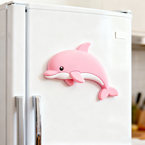 Cute 3D Silicone Refrigerator <b>Stickers</b>: LFGB-Certified Eco-Friendly Custom Dolphin/Flower Fridge Magnets (Travel Souvenirs) - Product Image 4