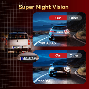 Specchietto Retrovisore 4K da 12 Pollici con ADAS, BSD, Dash <span class=keywords><strong>Cam</strong></span> WIFI, Doppia Telecamera Anteriore e Posteriore 4K per Auto, DVR Carlover AI Dash <span class=keywords><strong>Cam</strong></span> - Product Image 4
