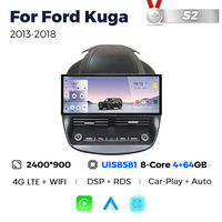 Navegador GPS para Auto Navifly MS con Pantalla Táctil Android 2000*1200 para Ford Kuga 2013-2018, Compatible con Cámara Trasera, DVR y TPMS