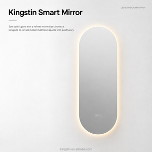 Kingstin Espejo Inteligente LED Ovalado Sin Marco Retroiluminado Espejo de Baño Tamaño y Grosor Personalizado - Product Image 1