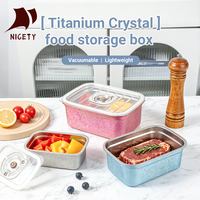 Boîte à lunch en titane légère, portable, pour le camping en plein air, boîte bento, récipient de stockage alimentaire étanche pour la randonnée et les voyages