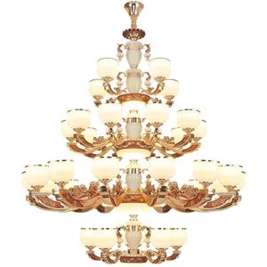 European Crystal Chandelier Multi Head Led <b>Light</b> For Villa Living Room Staircase Hotel Lobby Double Height <b>Ceiling</b> Lamp - Product Image 2