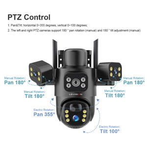 Ls חזון 6mp HD אולטרה אבטחה HD 360 ° זיהוי פנורמי אוטומטי תלת-מסך 4 גרם סולארי ptz מצלמה מובנית siren - Product Image 4