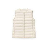 Gilet sans manches en duvet pour femme, col en V, vêtement d'extérieur pour l'hiver