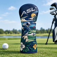 Housse de tête de club de golf ASL Golf Course Pattern, housse de protection élégante imprimée pour bois de golf, cadeau idéal pour golfeur