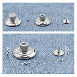 OEM thiết kế mới sơn rắn màu đen cổ đồng thau nickle bạc kim loại denim <span class=keywords><strong>jeans</strong></span> nút cho quần quần - Product Image 4