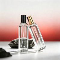 Flacon de parfum cylindrique transparent de 100 ml, flacon de parfum en verre, flacon cosmétique à vaporisateur, flacon nu