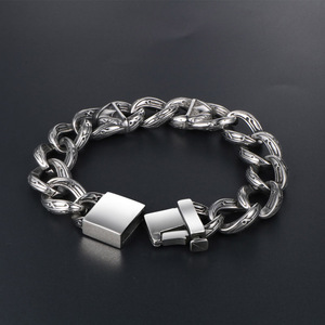 Trendy Men's <b>Titanium</b> Steel <b>Chain</b> Bracelet 22.5Cm Hip Hop Rock Style Fashion Jewelry CE146 - Product Image 2