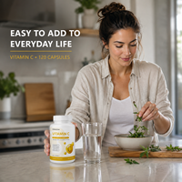 Capsules de Vitamine C Complexe à Marque Blanche OEM pour le Bien-être Immunitaire Quotidien, 120 Comprimés, Fabricant de Suppléments